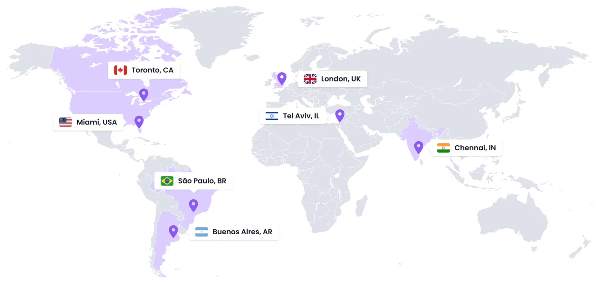 Lendai global offices map